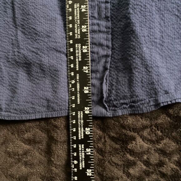 Polo Ralph Lauren Mens Shirt 2xl Navy Blue Seersucker Guaranteed to Wrinkle - Picture 7 of 7